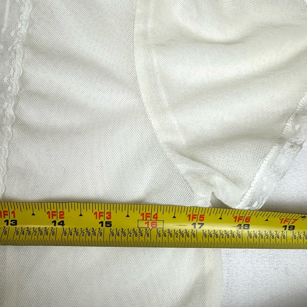 The Limited Mesh Lace Sheer Button Down Blouse Feminine Romantic - Picture 9 of 10